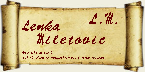 Lenka Miletović vizit kartica